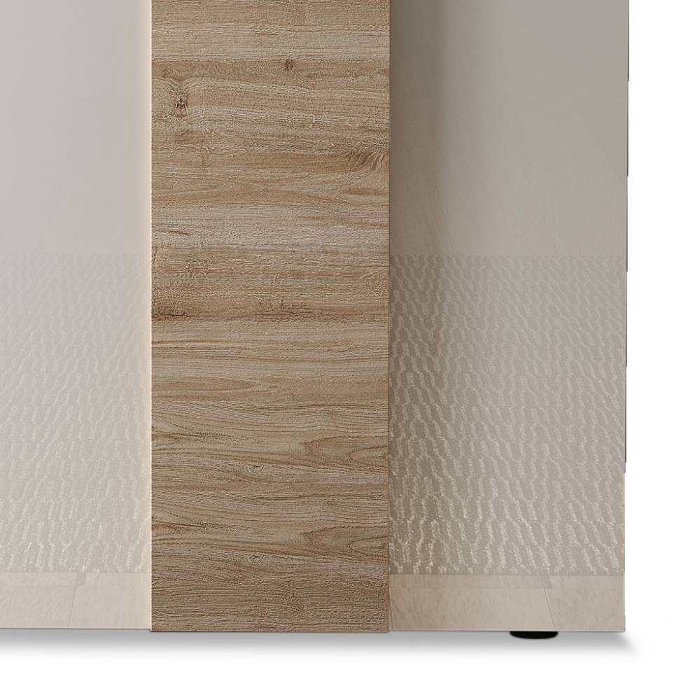 Highboard in Weiß und Wildeiche Optik - Tabea