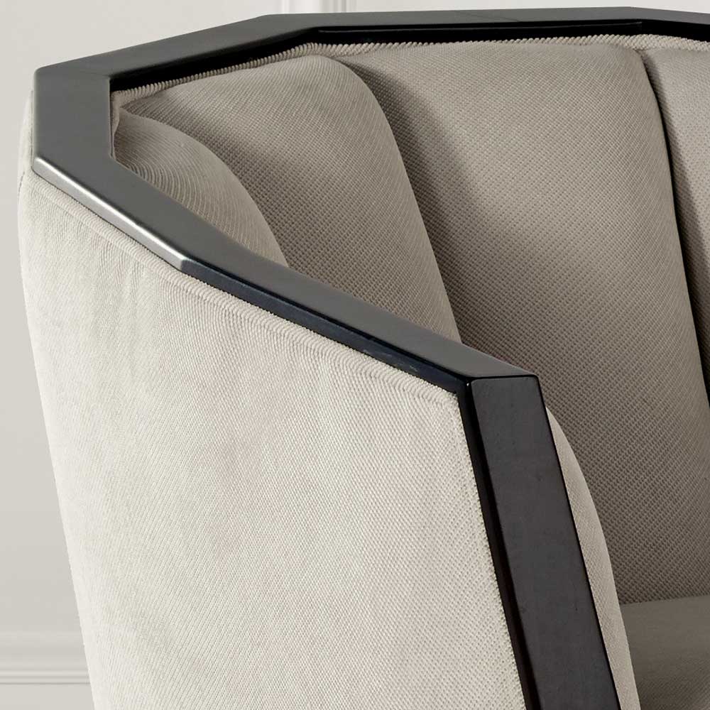 Eleganter Sessel in Hellgrau und Schwarz - Sarosa