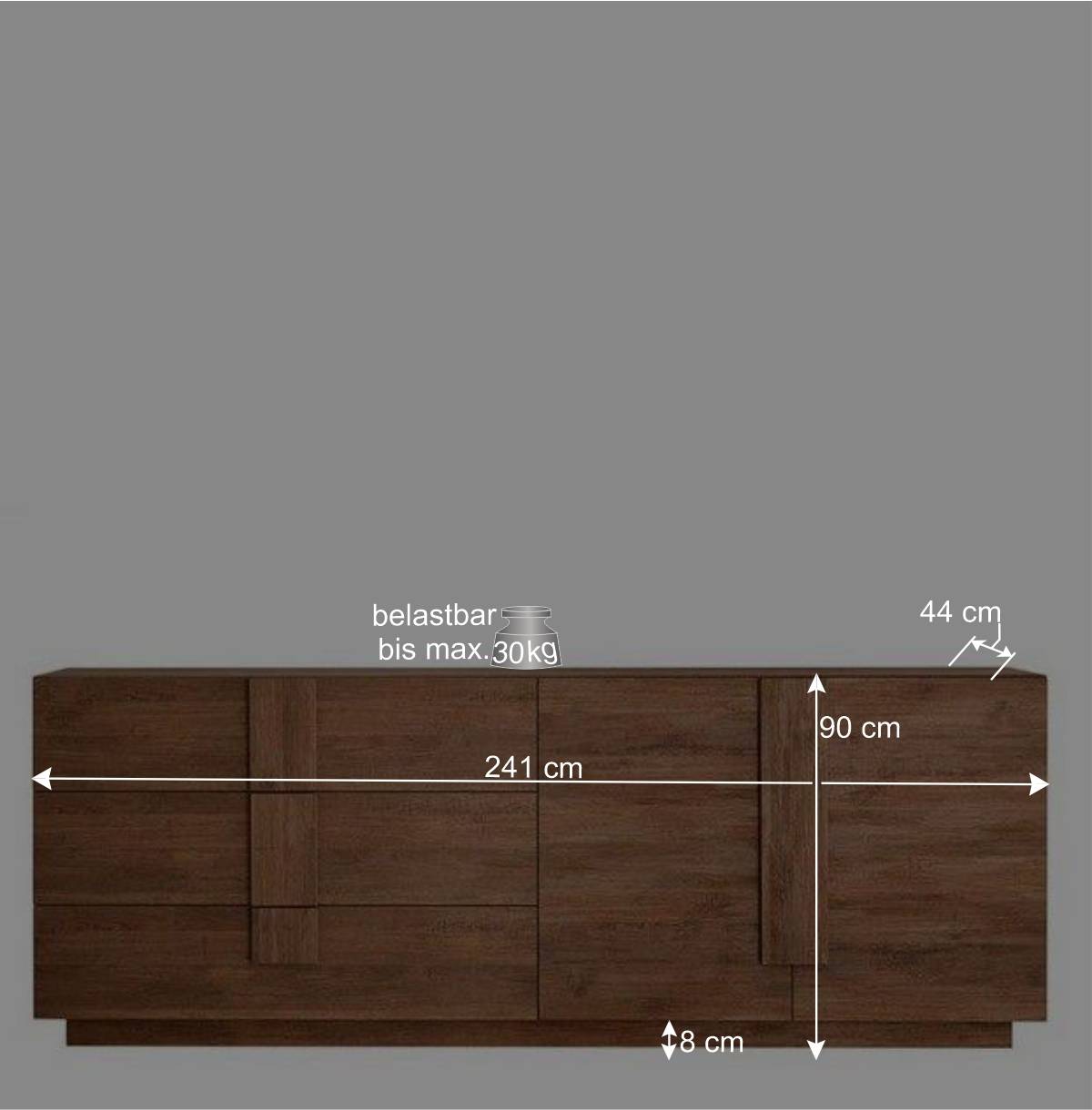 Sideboard mit 3 Schubladen & 2 Türen - Basento I