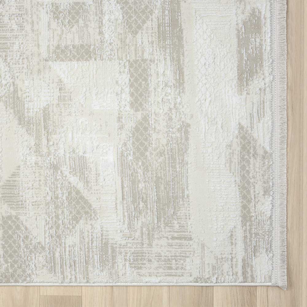 Kurzfloriger Teppich in Beige & Creme - Helsico