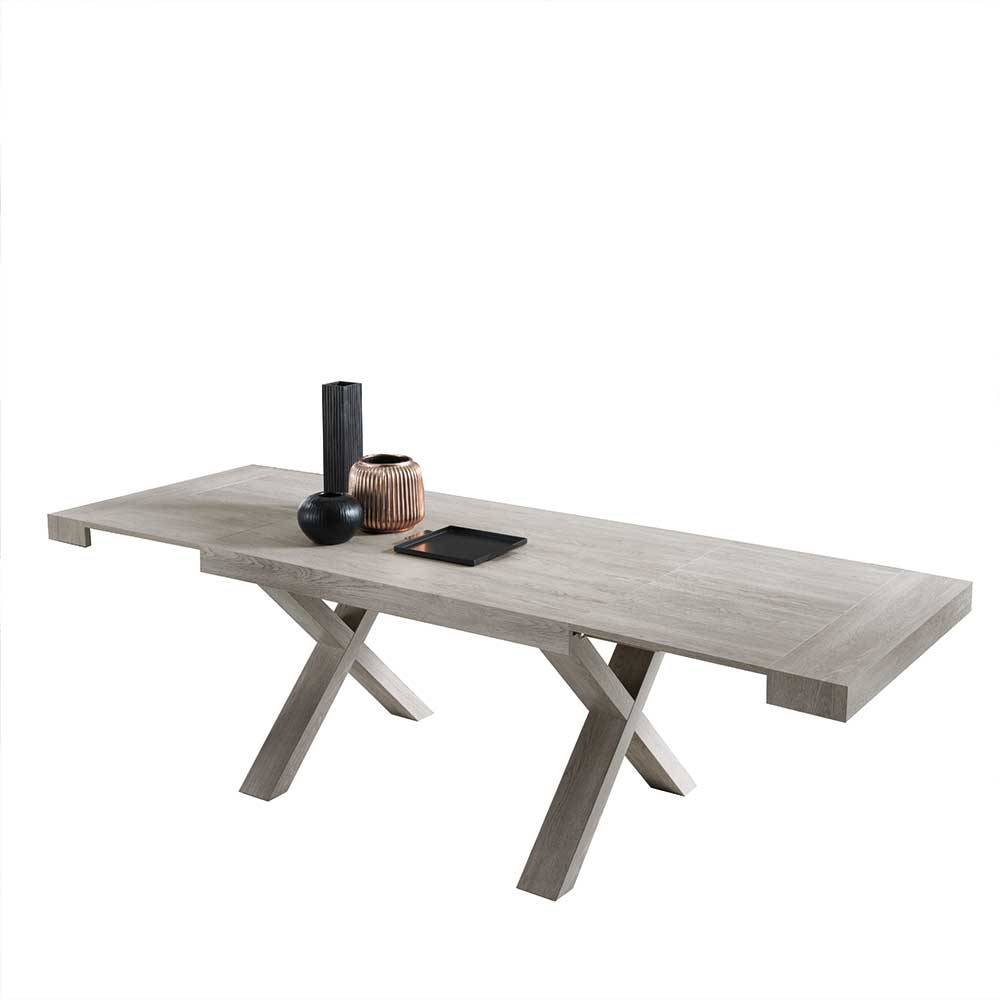Stylischer Esszimmer Ausziehtisch in Kiefer Grau - Senva