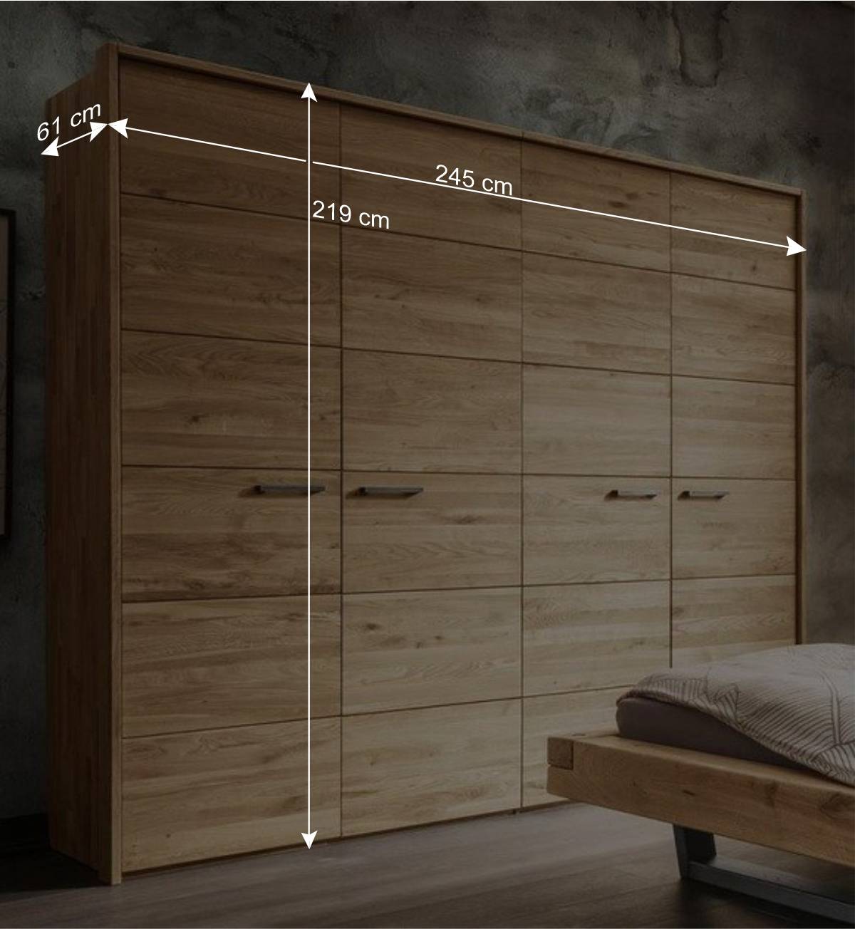 Holz Kleiderschrank mit Passepartout Rahmen - Cancun