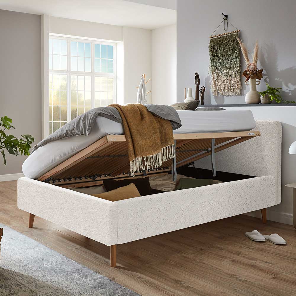 Plüsch Polsterbett in Creme - Ilena