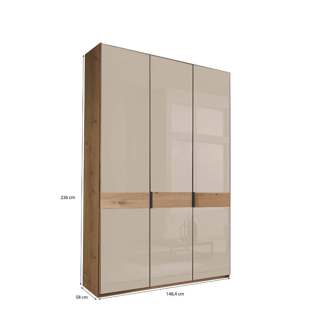 3-türiger Kleiderschrank mit Glasfront - Nikoba