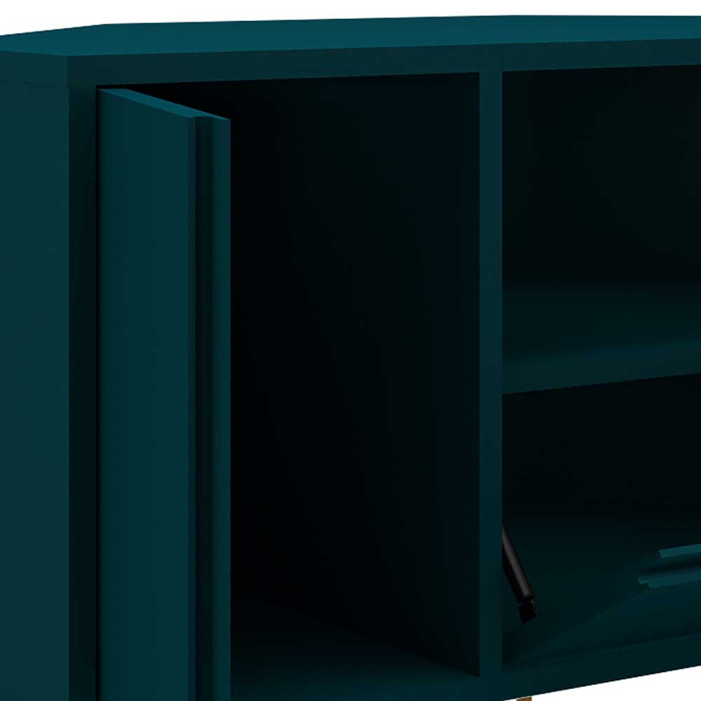 100x58x50 TV Eckschrank in Petrol & Gold - Cross