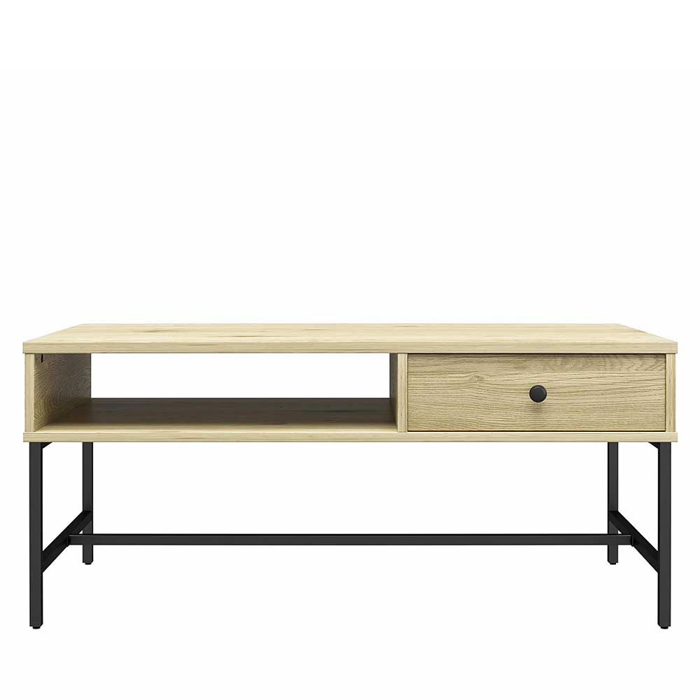 Skandi Sofatisch mit Schublade und Fach - Black