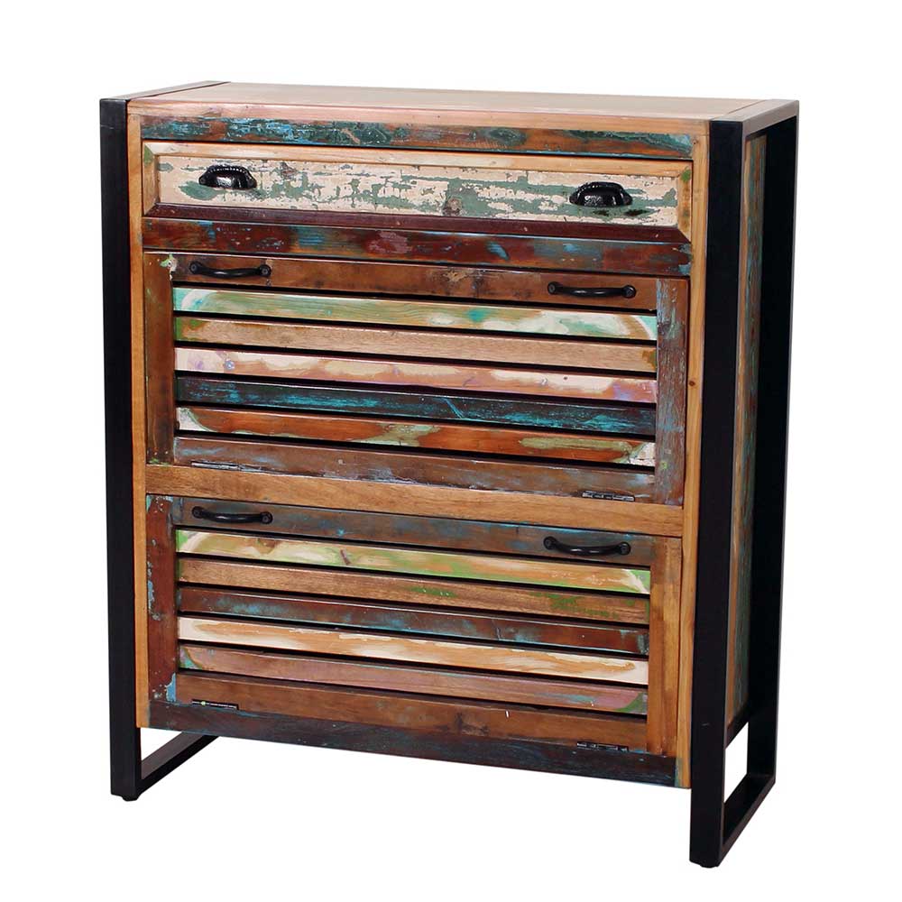 Shabby Chic Schuhschrank aus Recyclingholz - Vosbadus