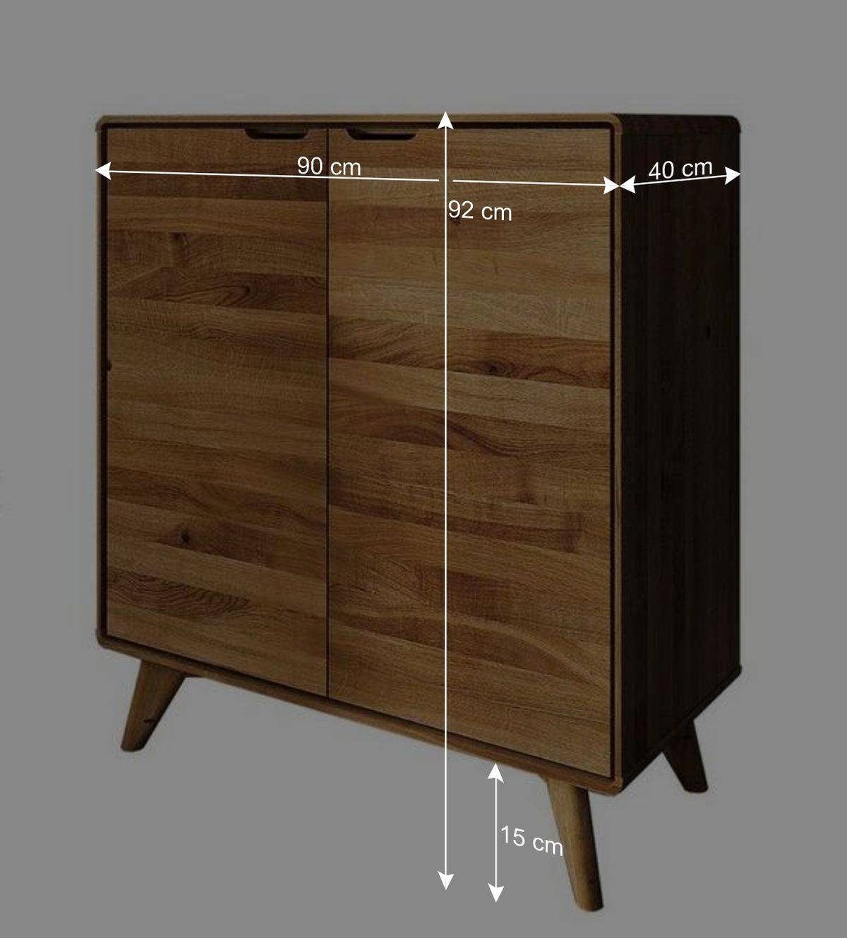Elegante Türenkommode aus Wildeiche massiv - Eavy