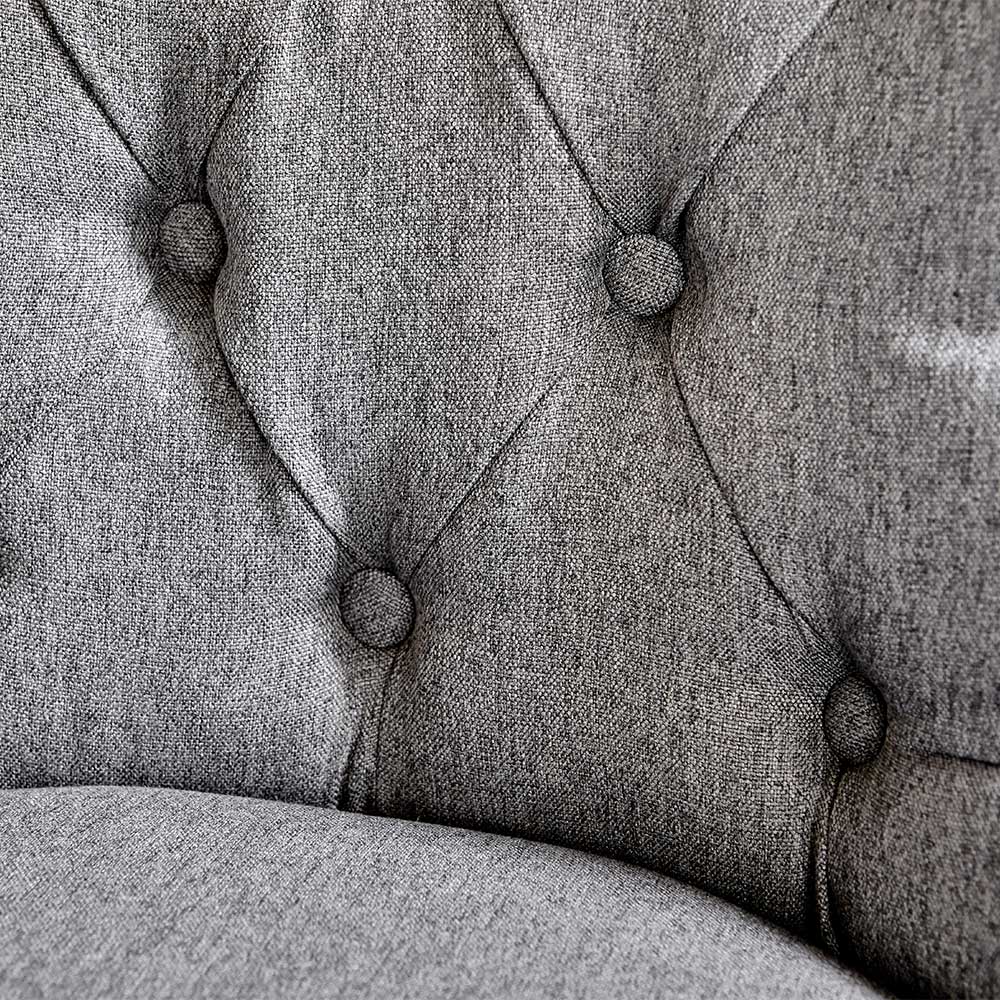 Chesterfield Stuhl in Grau meliert und Schwarz - Menton