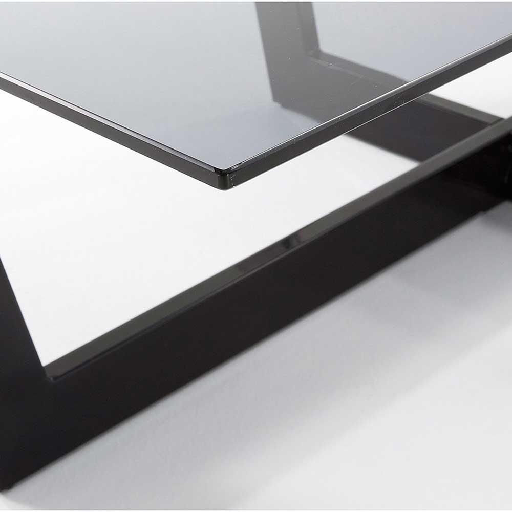 Rauchglas Couchtisch mit Gestell Schwarz - Loisava