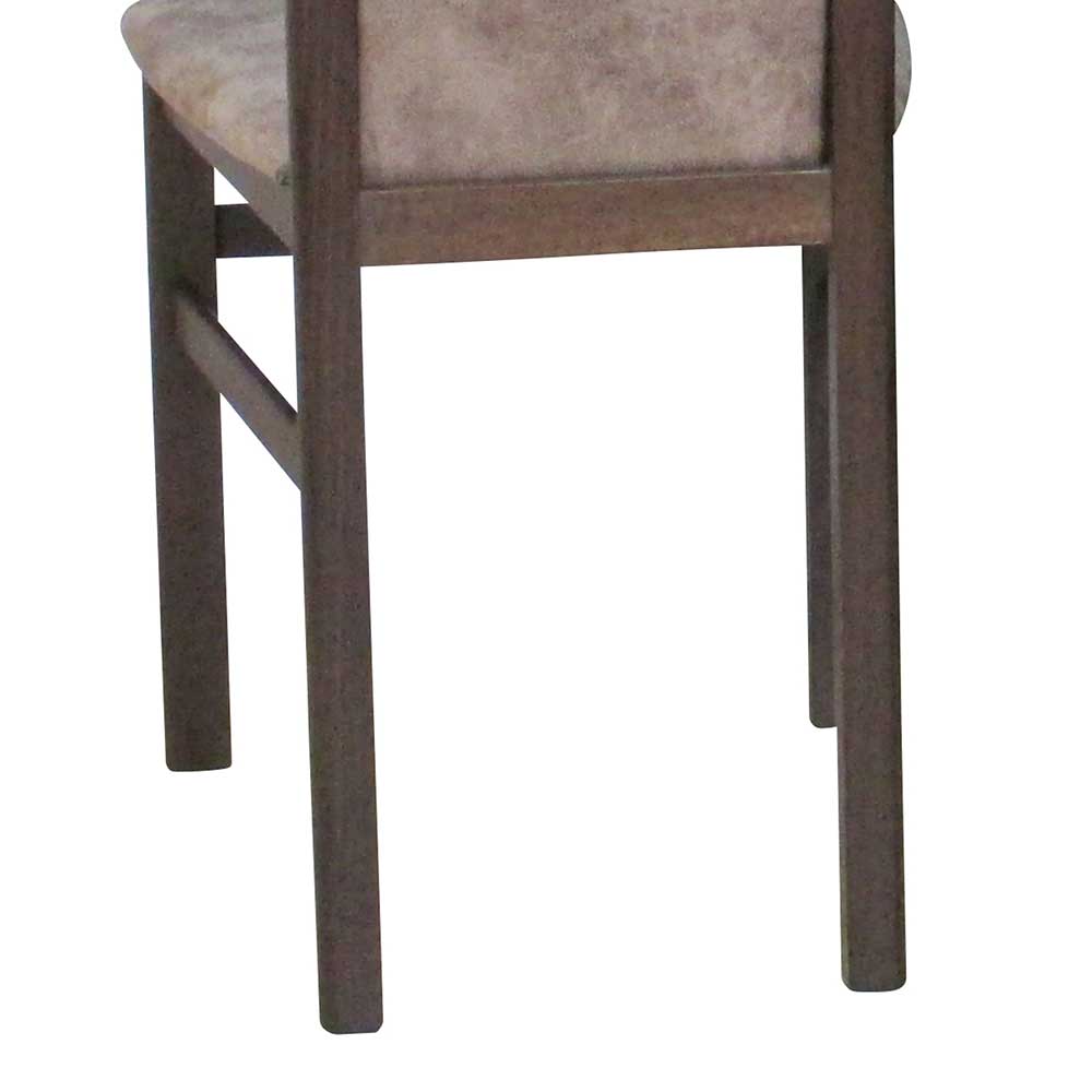 Braune Esszimmer Stühle Comta mit Microfaser Vintage Look (2er Set)