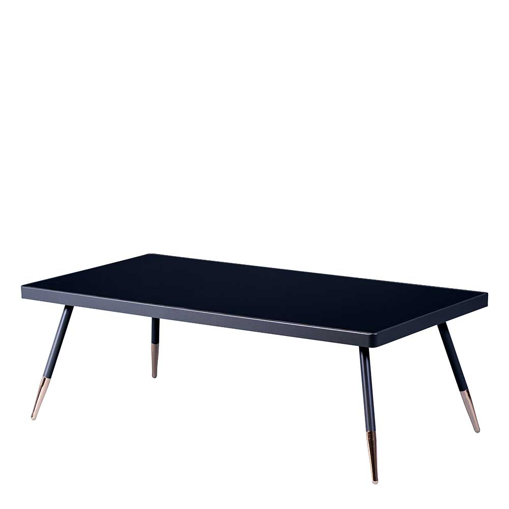 Moderner Schwarzglas Wohnzimmertisch 120x41x60 cm - Adatto