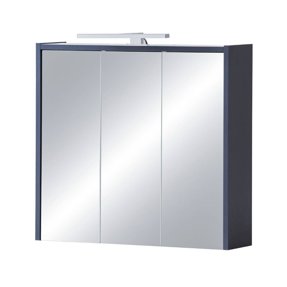 Dunkelblauer Bad-Spiegelschrank 65 cm breit - Castel