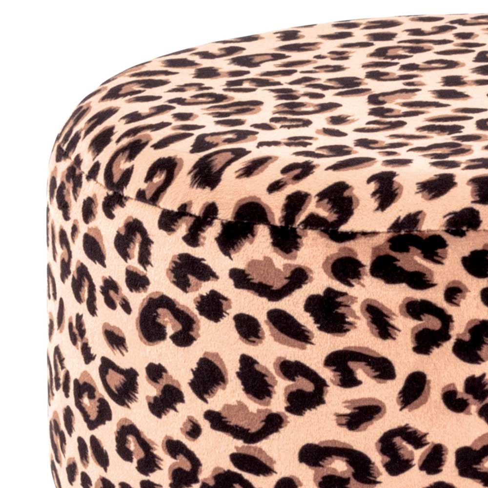 Samt Hocker mit Leopard Muster - Plazur