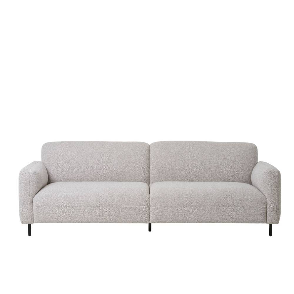 Dreisitzer Sofa in Hellgrau Boucle - Leoniara