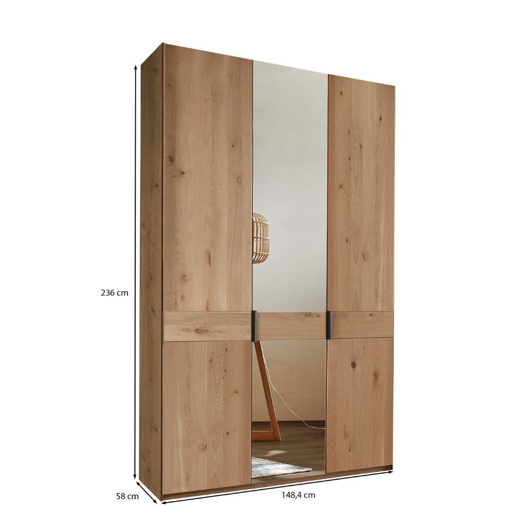 3-türiger Schlafzimmerschrank mit Spiegel - Yanicas