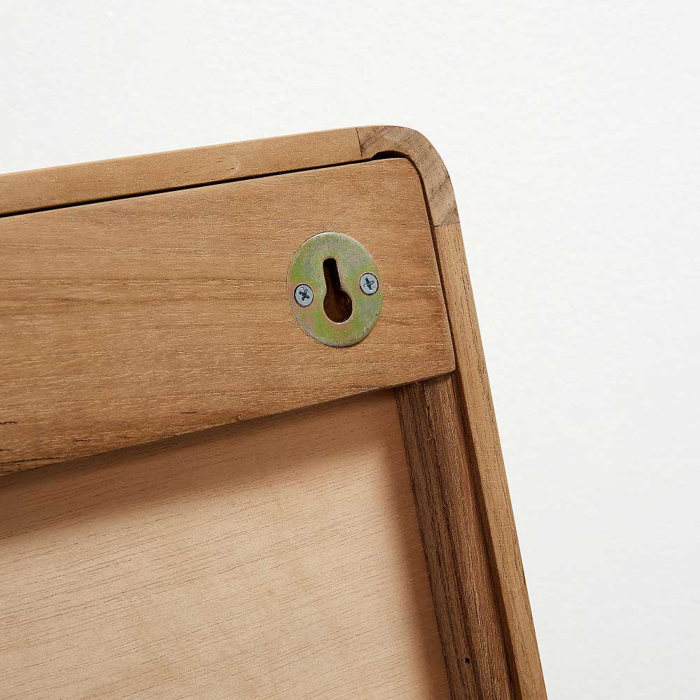 80x65 Badezimmerspiegel mit Teak Holz - Tiranny