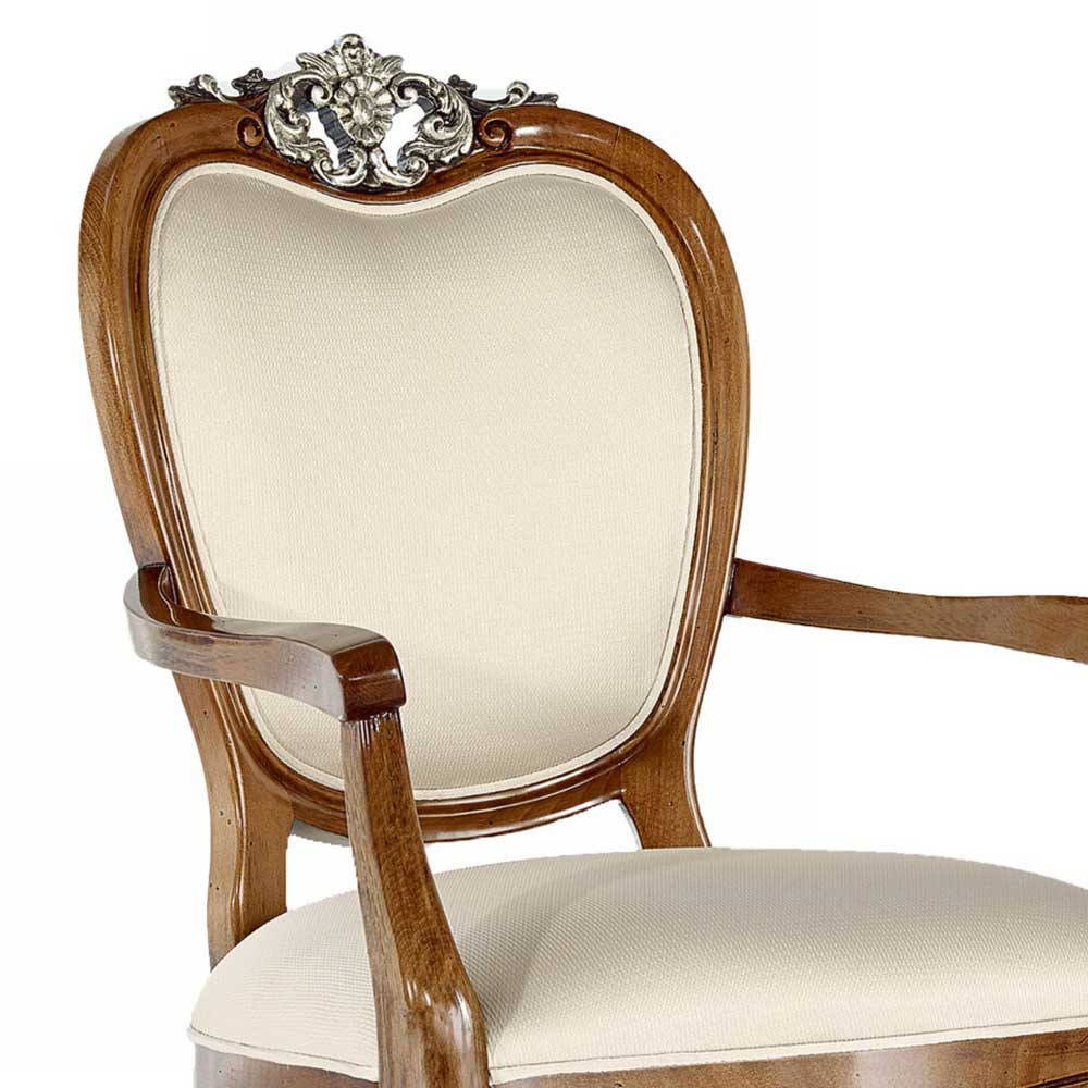 Eleganter Tischsessel in Beige Stoff - Dominica