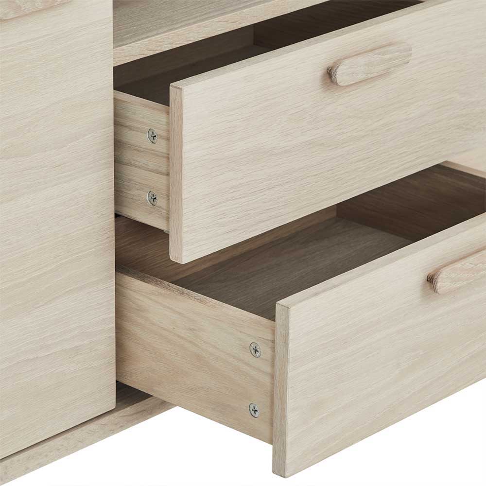 Skandi Sideboard in Eiche Weiß - Lametla