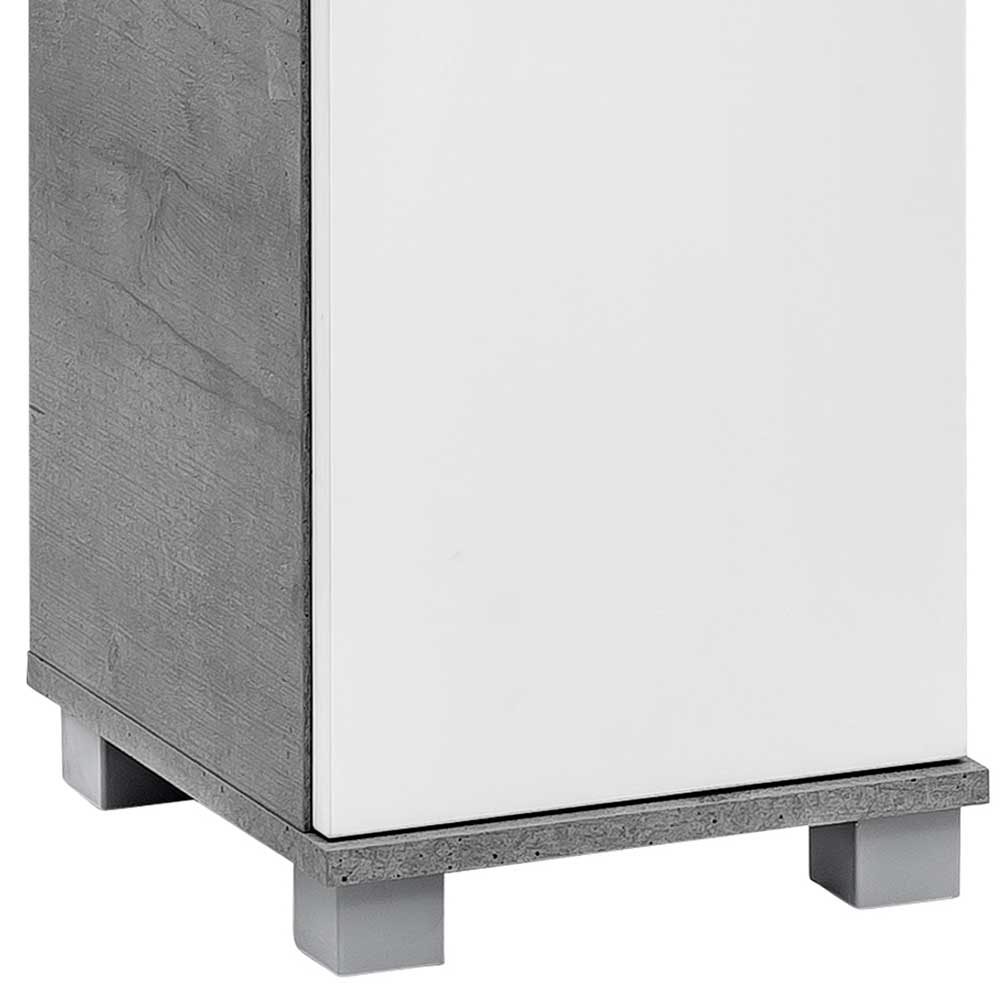 Badezimmerschrank in Weiß & Beton Optik - Rilica