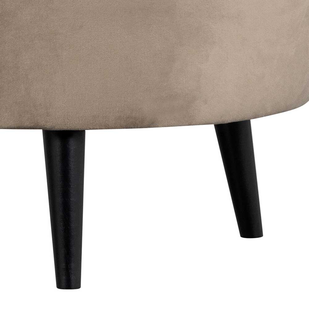 Design Sessel in Khaki Samtbezug - Griffina