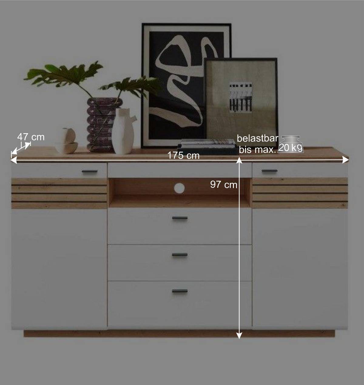Modernes Sideboard mit 175 cm Breite - Niam