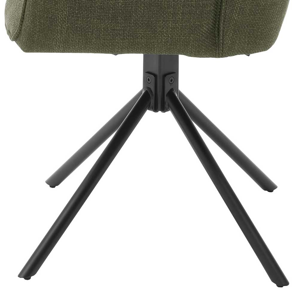 Drehstuhl mit Armlehnen in Oliv Grün - Randolpho (2er Set)