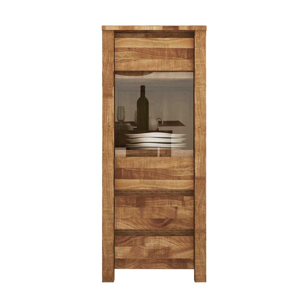 Stauraumvitrine Nadalia aus Wildeiche Massivholz