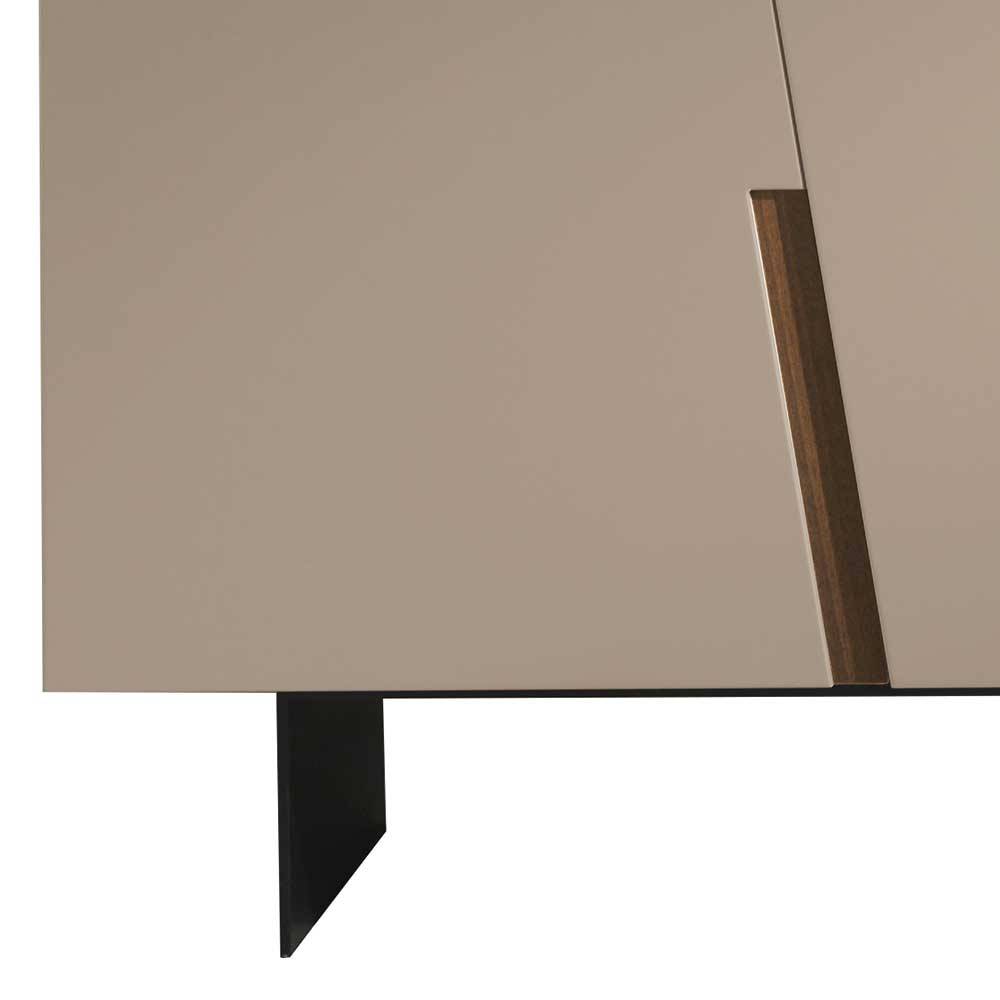 3-türiges Sidebodard in Taupe und Teak - Cadiz