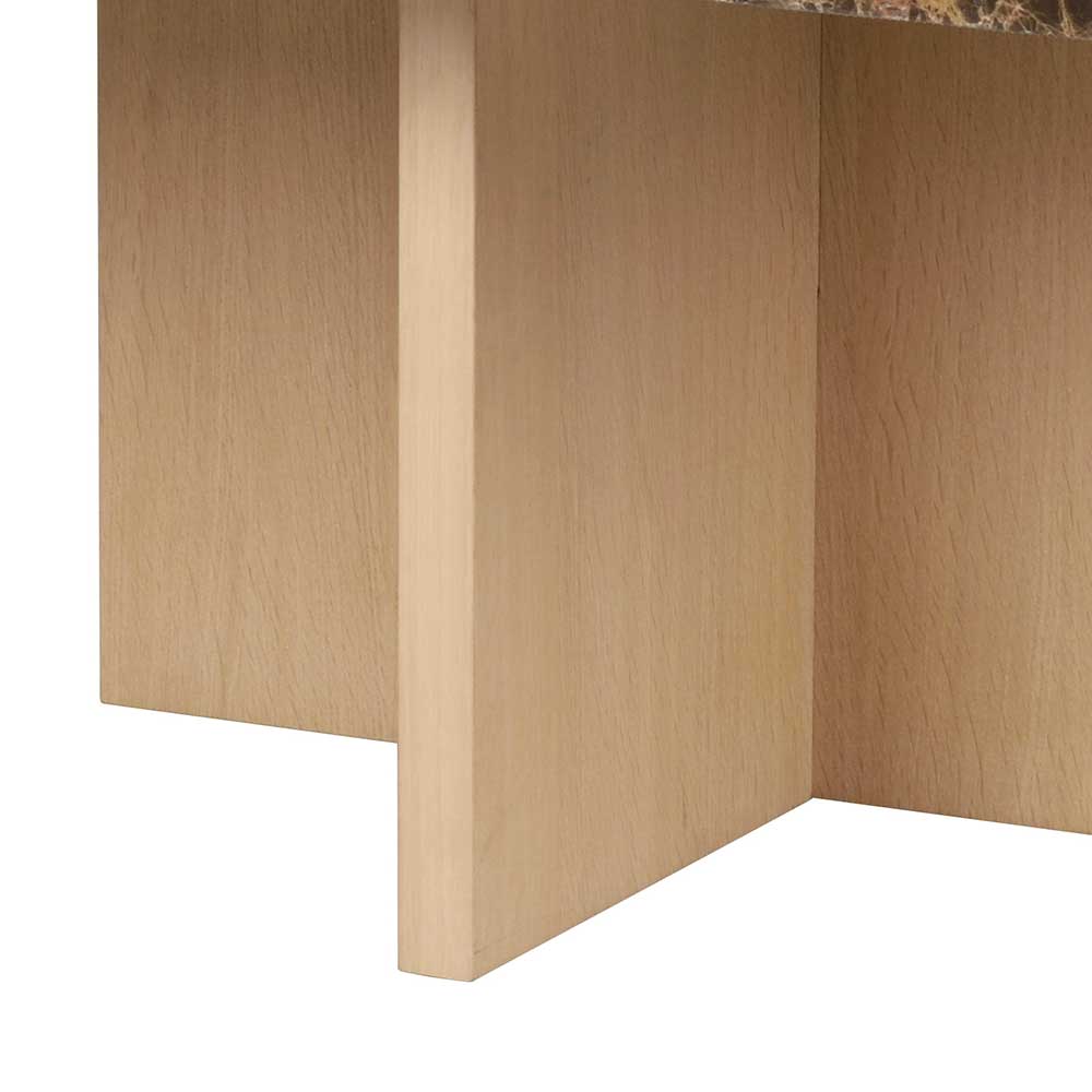 Sofatisch mit Marmorplatte in Braun gemustert - Gilberta