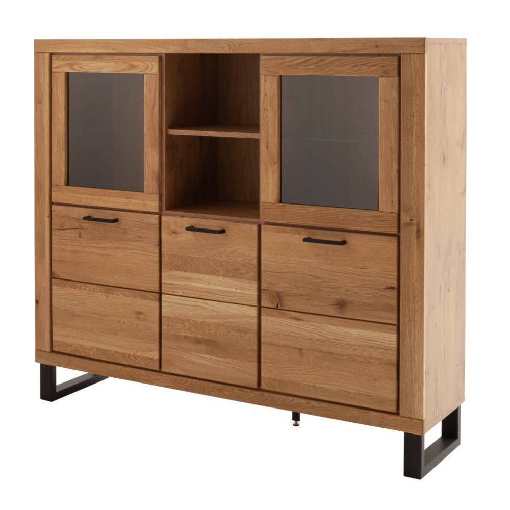 Highboard Vitrine in Wildeiche - Scarlett