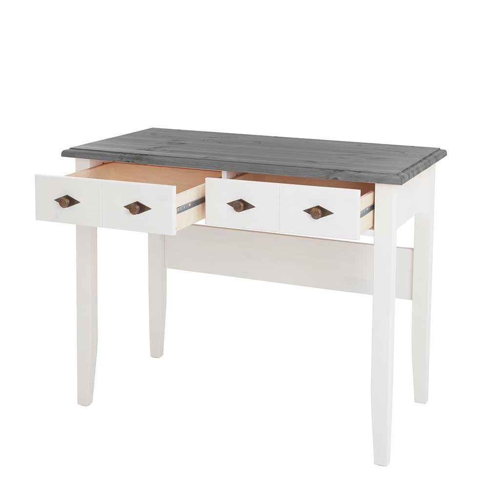 Modern Country Frisiertisch Set zweifarbig - Mirandesca (dreiteilig)