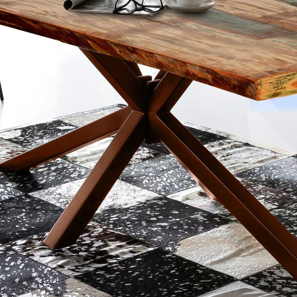 Shabby Designtisch aus Recyclingholz Bunt - Montesa