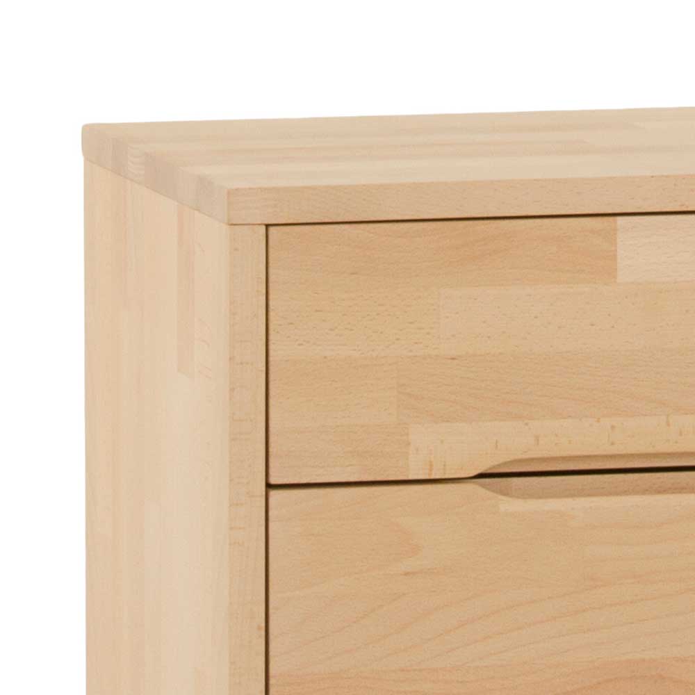 Kantige Nachtkommode aus Buche Miller Massivholz lackiert