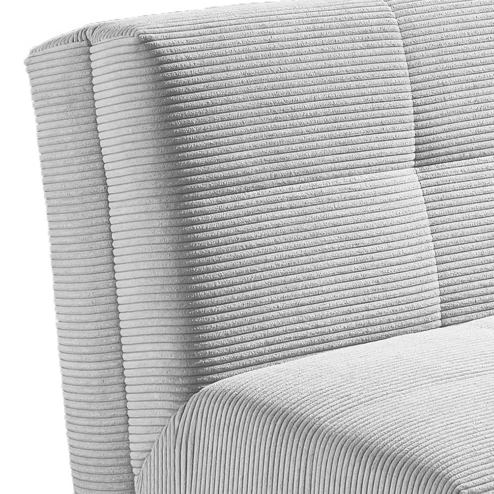 Strukturierter Rückenlehne des Faltsessels in Silber Grau Cord – Levanton