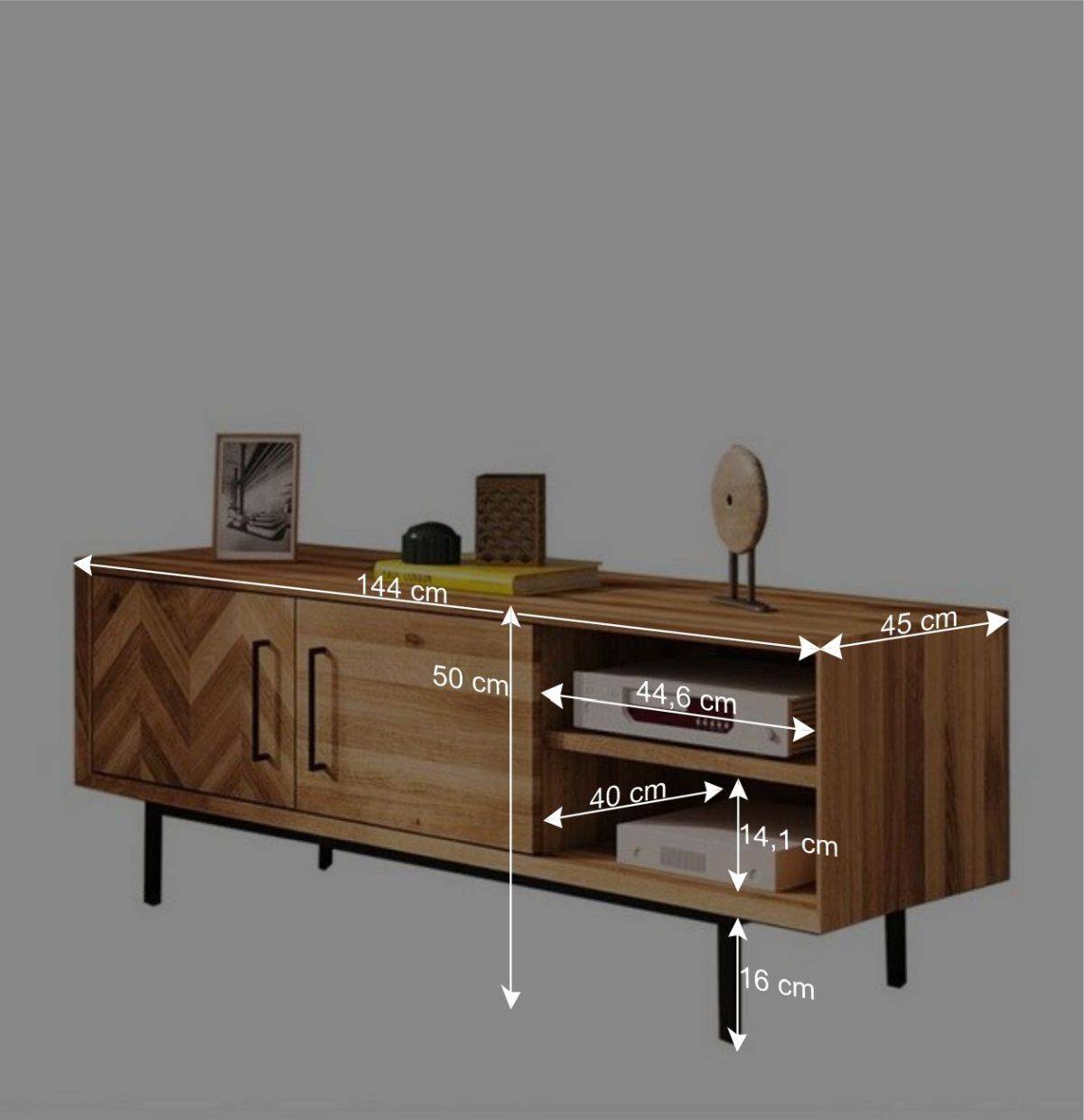 Design TV Lowboard 144x50x45 cm - Kerfa