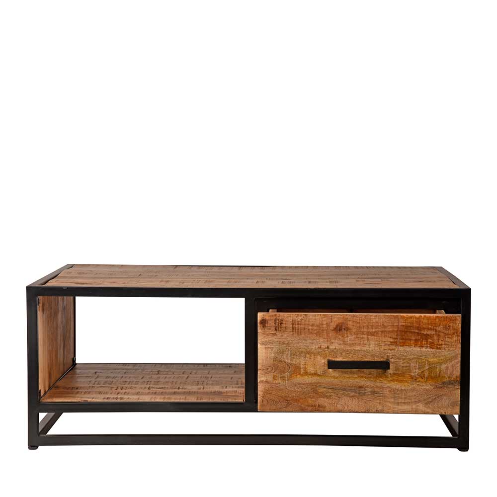Industrial Couchtisch mit 2 Schubladen & Fach - Piatrasun