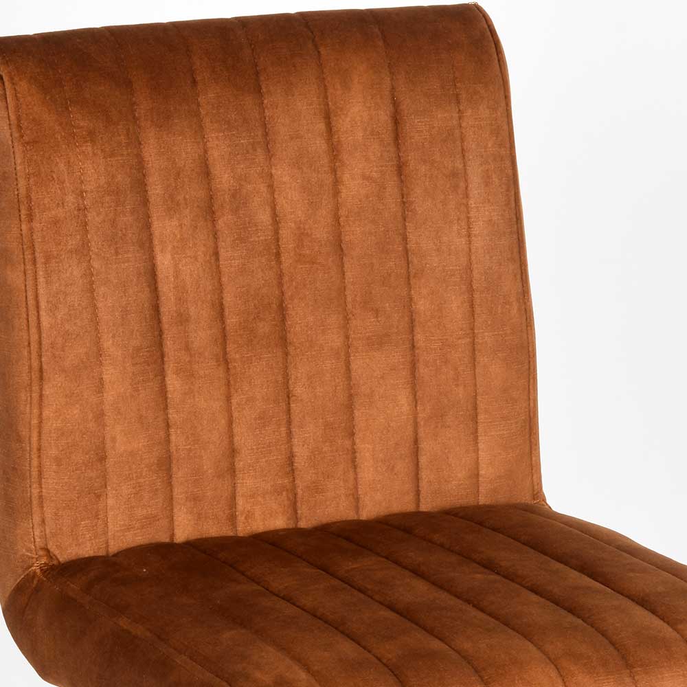 Moderner Barstuhl in Ocker Velours - Ciranzo (2er Set)