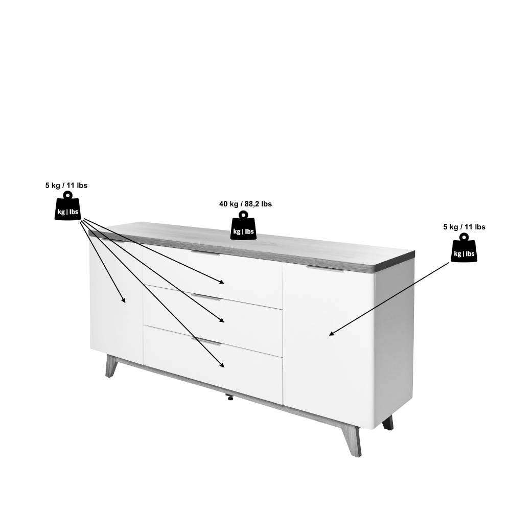 Sideboard in Walnuss Holzoptik - Leoyaro