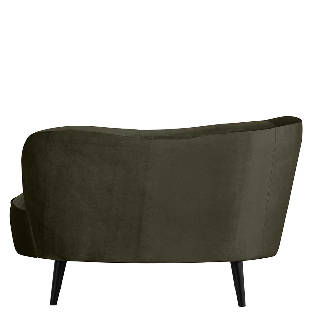 1-Sitzer Retro-Sofa aus Samt in Dunkelgrün - Isydro
