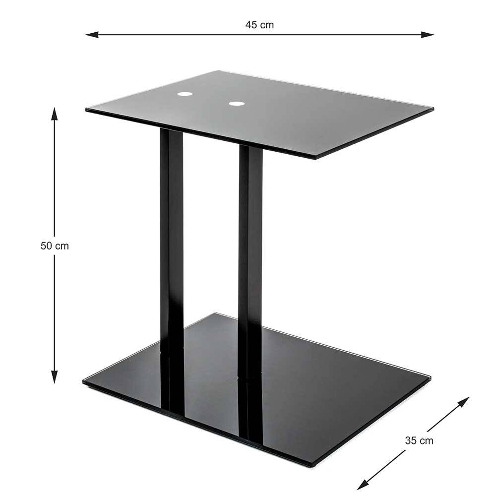 Design Anstelltisch aus Schwarzglas - Anzitano