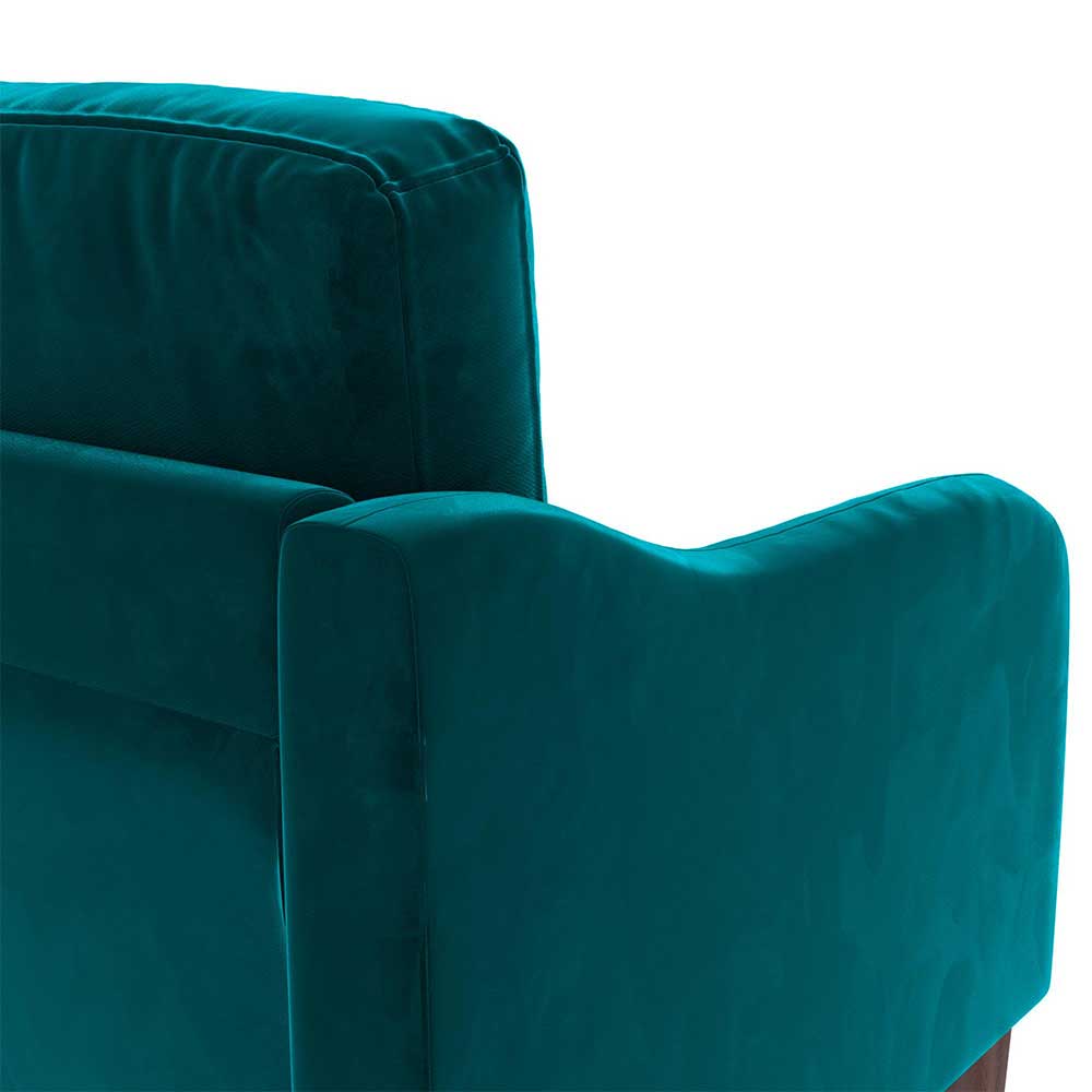 3-Sitzer Couch in Dunkelgrün Samtbezug - Cosmina