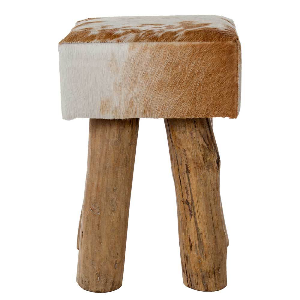 Hocker aus echtem Kuhfell - Tannilo