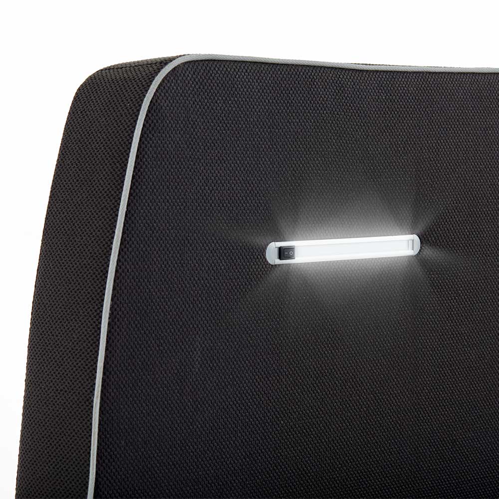Schwarzes Design-Boxspringbett mit LED - Lubema