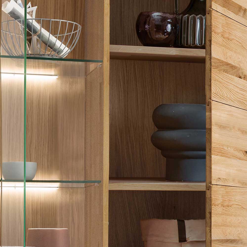 102x204x40 cm Wohnzimmer Holzschrank aus Wildeiche - Loitons