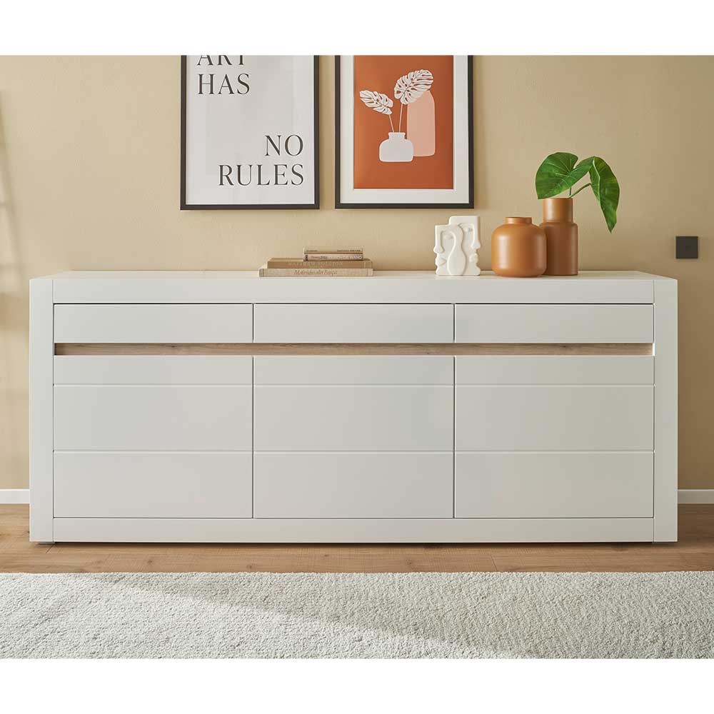 Weißes Sideboard mit 217 cm Breite - Ilana
