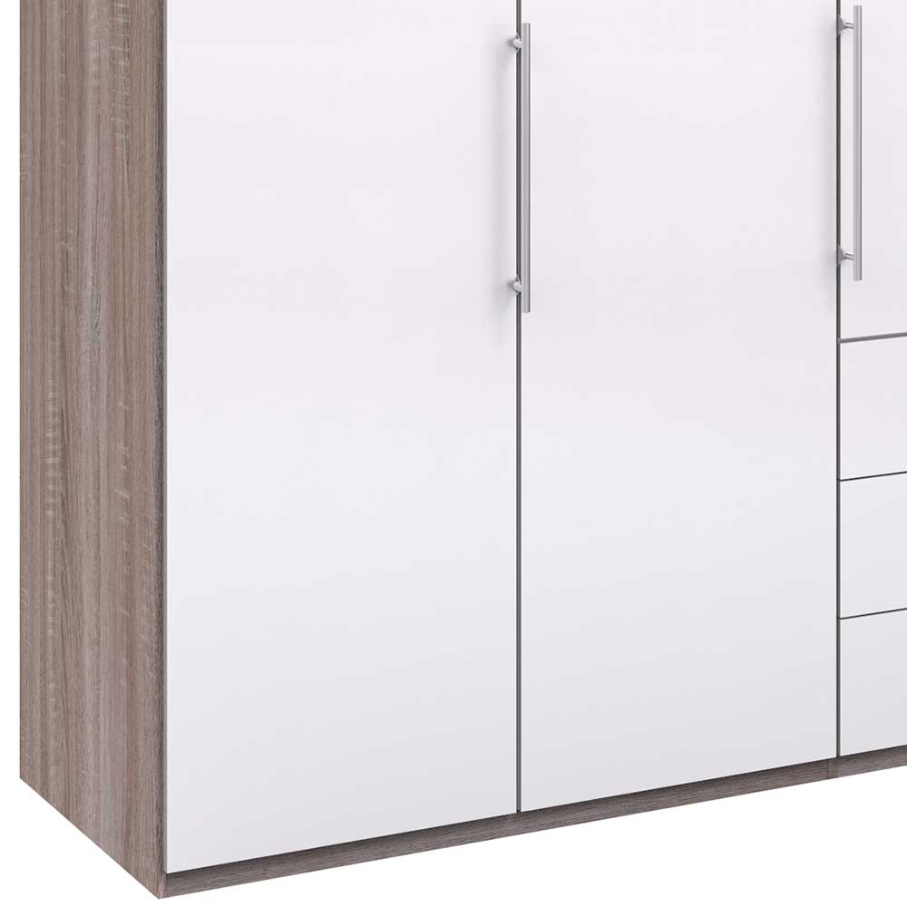 Breiter Kleiderschrank in Weiß Glas - Empresian