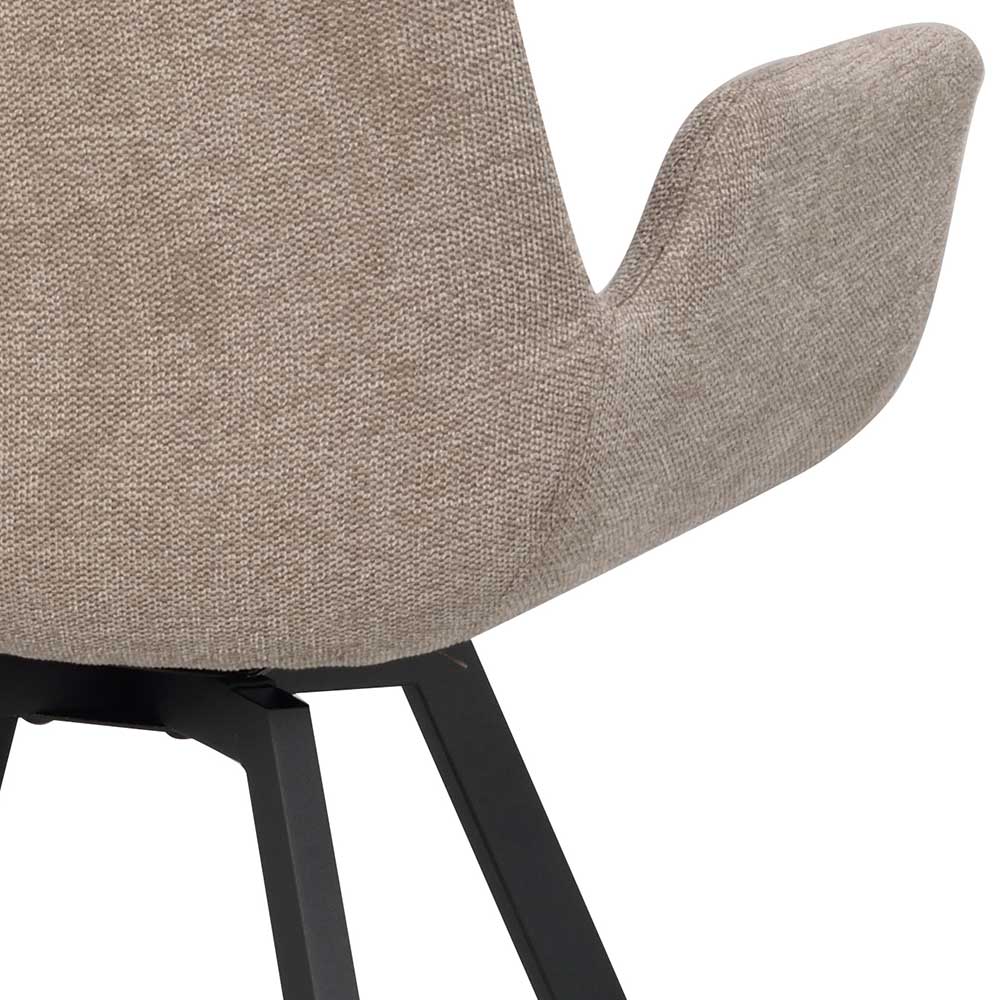 Skandi Stühle in Beige & Schwarz - Pacifigo (2er Set)