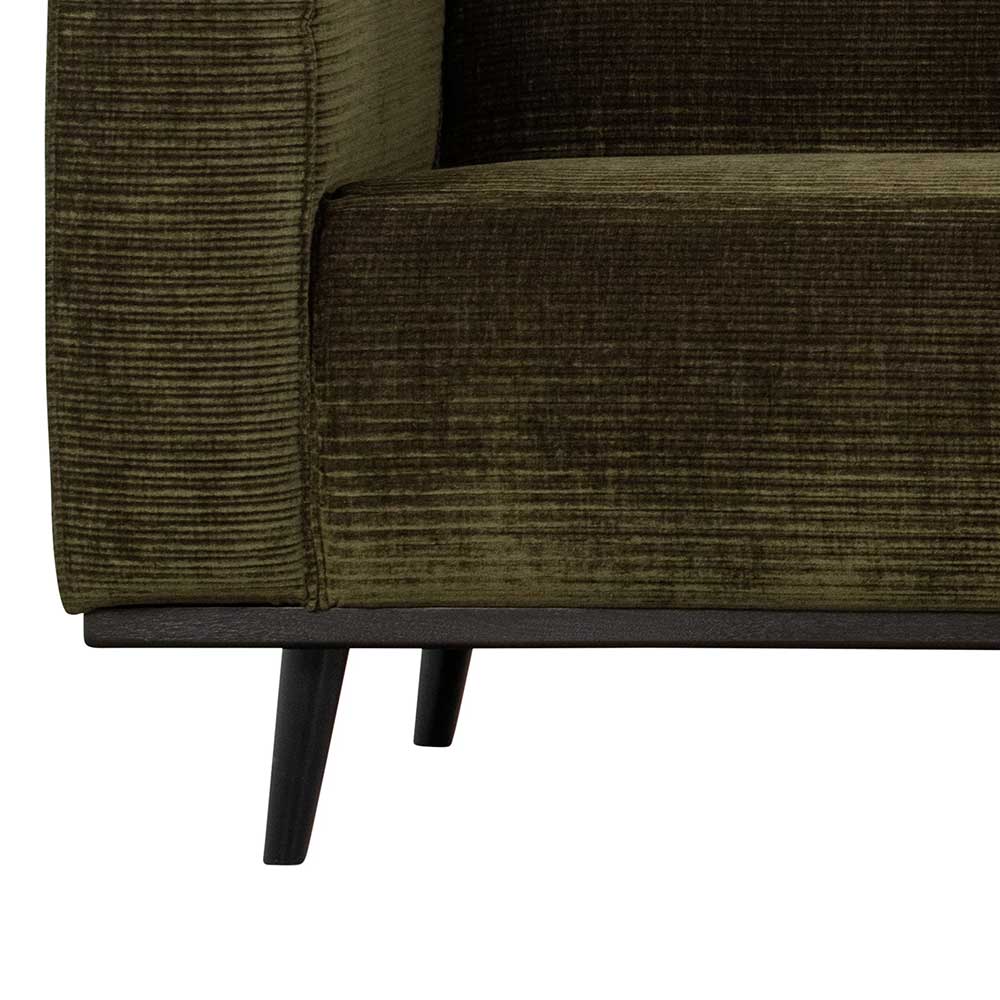 Wohnzimmercouch in Dunkelgrün Cord - Enkolu