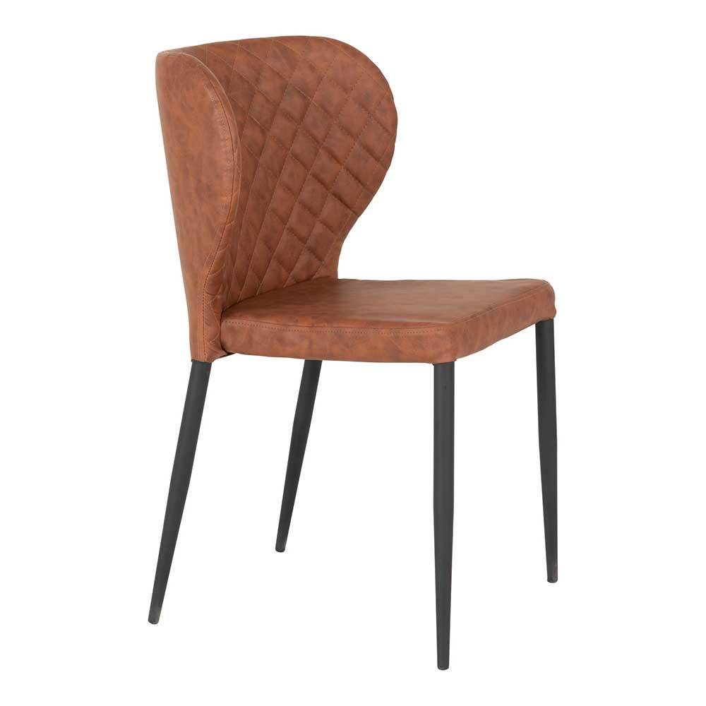 Stapelstühle aus Kunstleder Braun - Awilda (2er Set)